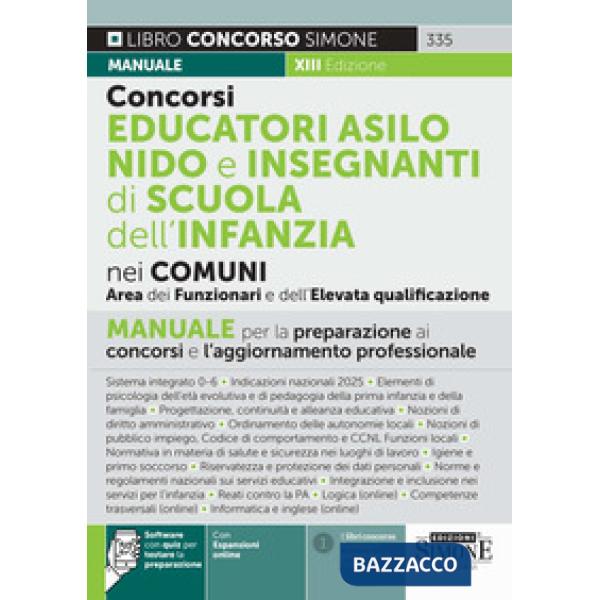 Concorsi educatori asilo nido e insegnanti di scuola dell'infanzia nei comuni. Area dei funzionari e dell'elevata qualificazione