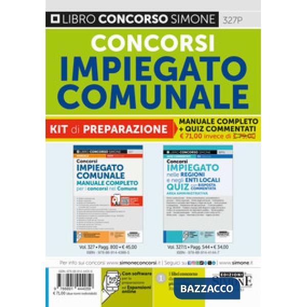 Concorsi impiegato comunale. Kit di preparazione. Manuale completo+Quiz commentati