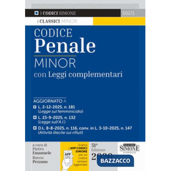 Codice Penale Minor. Leggi complementari