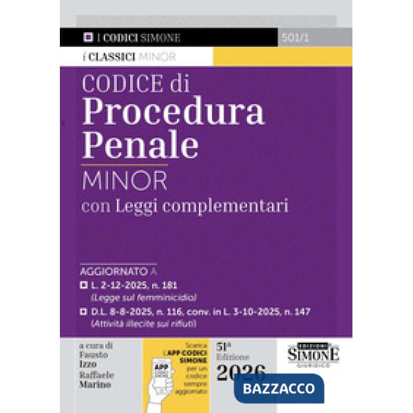 Codice di procedura penale Minor. Leggi complementari