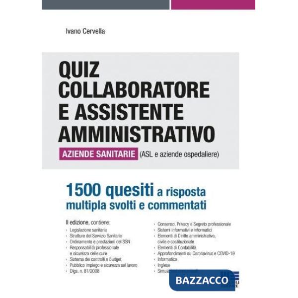 Quiz collaboratore e assistente amministrativo aziende sanitarie (ASL e aziende ospedaliere)