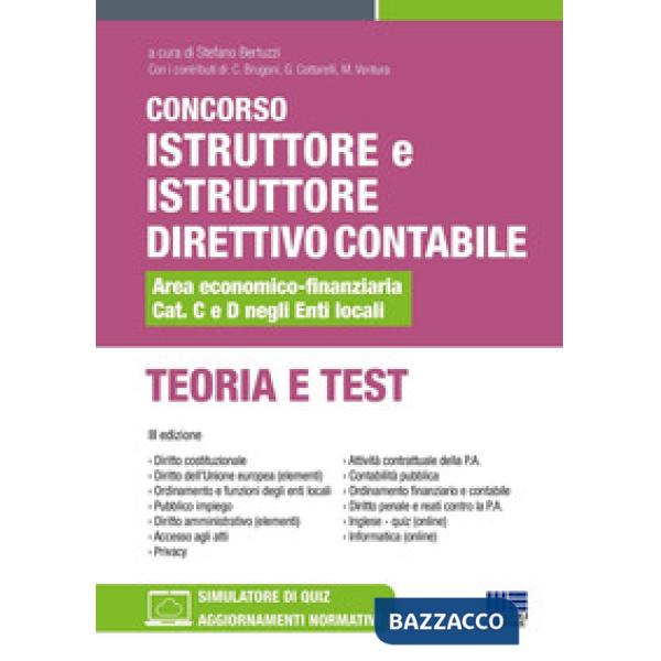 Concorso istruttore e istruttore direttivo contabile Area economico-finanziaria Cat. C e D negli Enti locali. Teoria e test