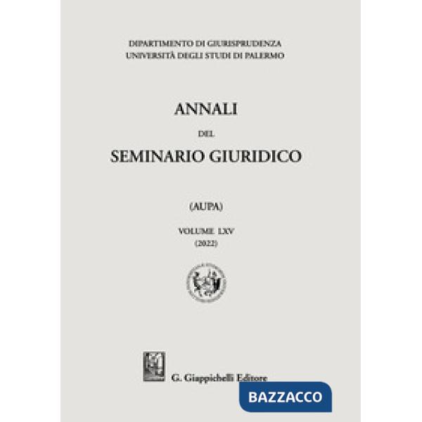 Annali del seminario giuridico dell'università di Palermo