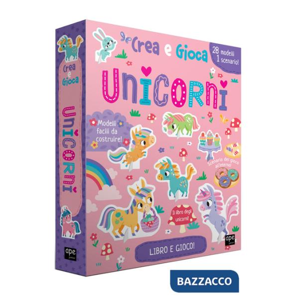 Unicorni. Crea e gioca. Ediz. a colori. Con 28 personaggi 3d. Con puzzle. Con scenari di gioco