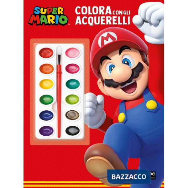 Super Mario. Colora con gli acquerelli. Ediz. illustrata. Con 16 acquerelli. Con pennello