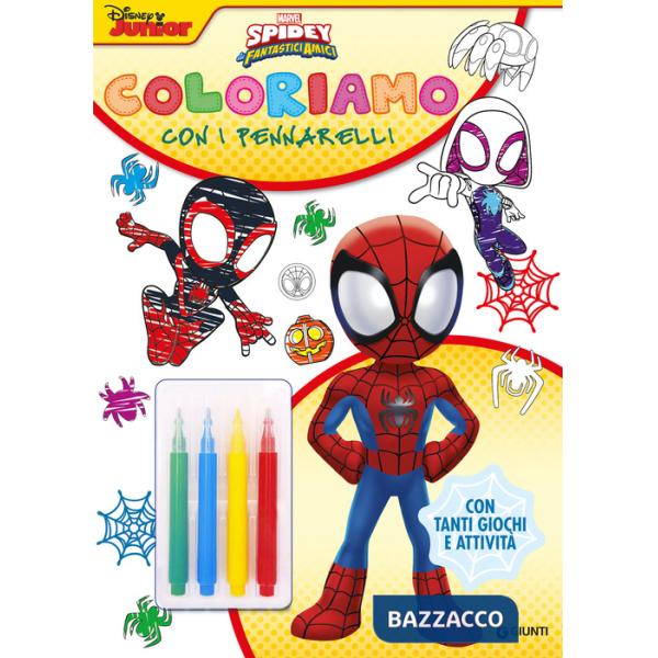Spidey. Coloriamo con i pennarelli. Super album. Ediz. a colori. Con 4 pennarelli