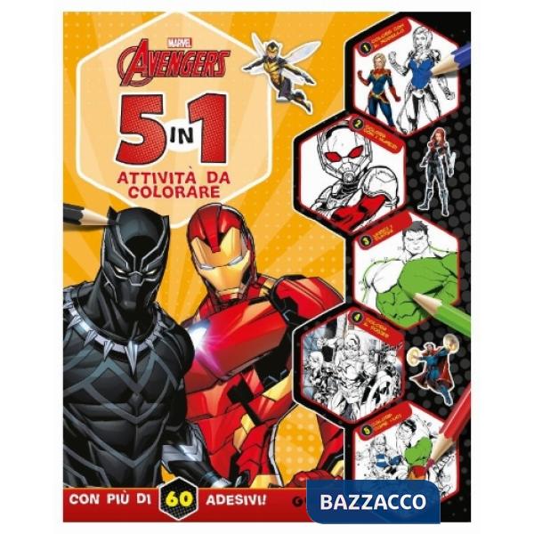 5 in 1 attività da colorare. Avengers. Con adesivi. Ediz. a colori