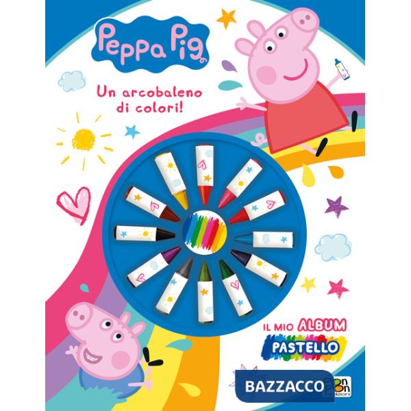 Arcobaleno di colori! Peppa Pig. Il mio album pastello. Ediz. a colori. Con 12 pastelli a cera (Un)