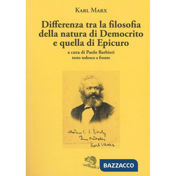 Differenza tra la filosofia della natura di Democrito e quella di Epicuro. Testo tedesco a fronte