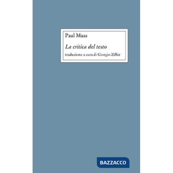 Critica del testo (La)