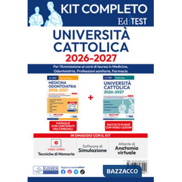 Kit completo EdiTEST. Università Cattolica. Medicina, odontoiatria, professioni sanitarie. Con espansione online. Con software d