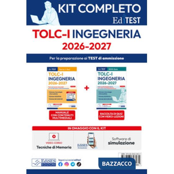 TOLC-I 2026: Kit completo per il test di Ingegneria. Con software di simulazione e video lezioni