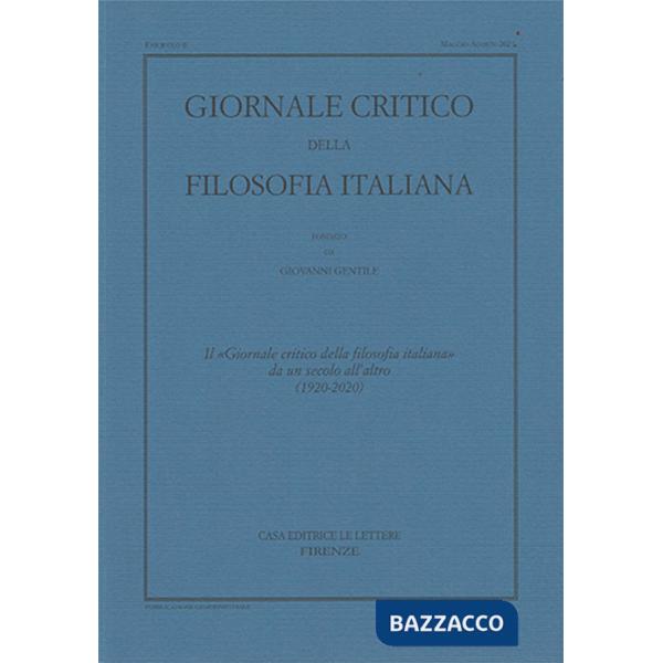 Giornale critico della filosofia italiana (1920-2020)