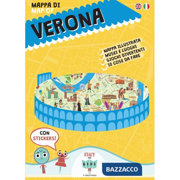 Mappa di Verona illustrata. Con adesivi