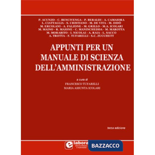 Appunti per un manuale di scienza dell'amministrazione