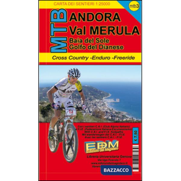 MTB-3 Andora. Carte sentieri di Liguria per mountain bike MTB VTT