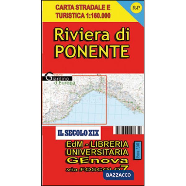 Riviera di Ponente. Liguria. Carta stradale e turistica 1:160.000
