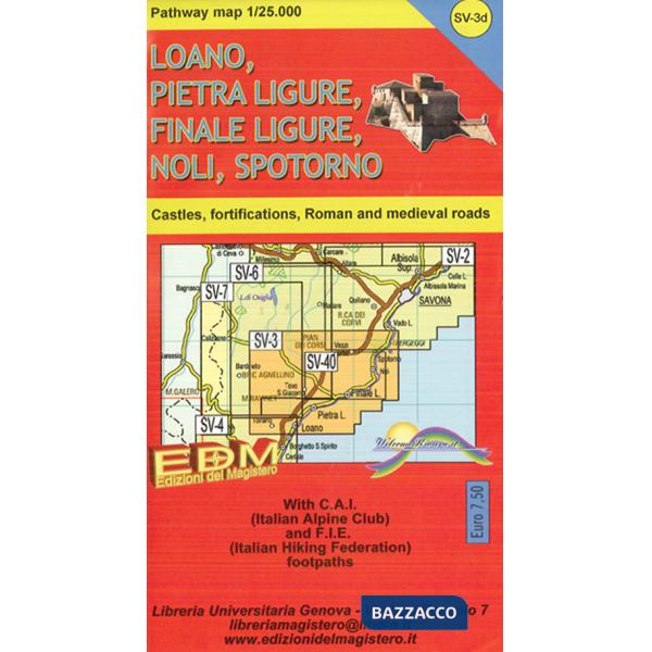 Patway map Finale Ligure, Loano, Pietra Ligure, Noli, Spotorno, Varigotti. Carte dei sentieri di Liguria 1:25.000