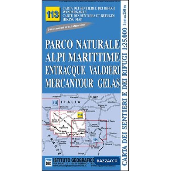 Carta n. 113 Parco naturale Alpi Marittime, Entracque, Valdieri, Mercantour, Gel
