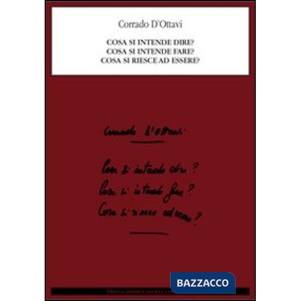 Cosa si intende dire? Cosa si intende fare? Cosa si riesce ad essere?