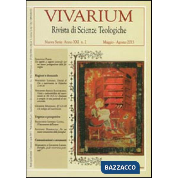 Vivarium. Rivista di scienze teologiche (2013). Vol. 2
