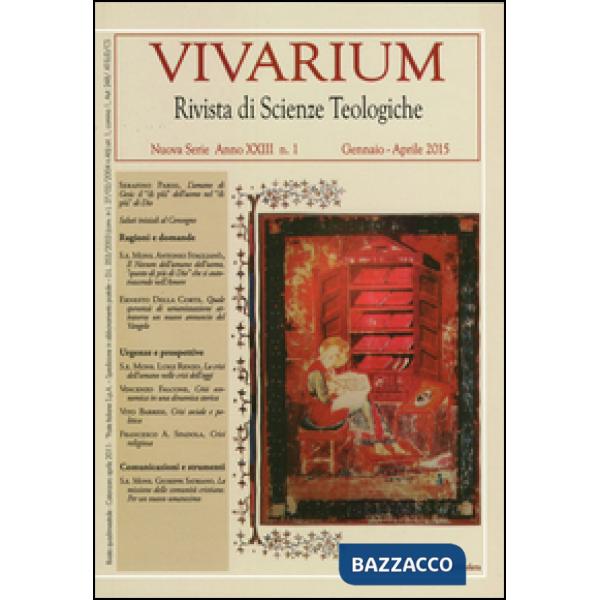 Vivarium. Rivista di scienze teologiche (2015). Vol. 1