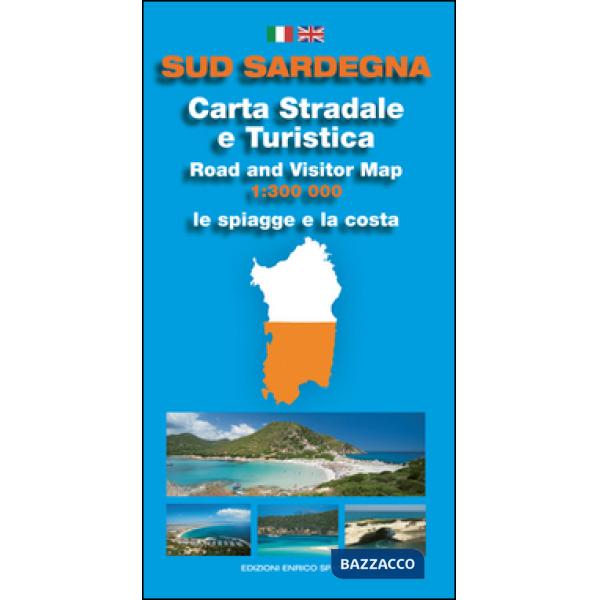Sud Sardegna. Carta stradale e turistica. Le spiagge e la costa 1:300.000