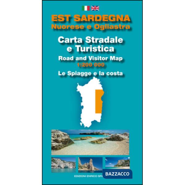 Est Sardegna nuorese e ogliastra. Carta stradale e turistica. Le spiagge e la co