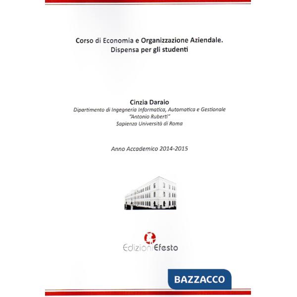Corso di economia e organizzazione aziendale. Dispensa per gli studenti