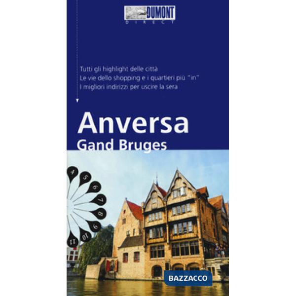 Anversa Gand Bruges. Con mappa. Con Carta geografica ripiegata
