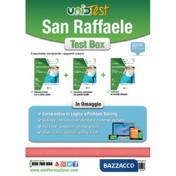 UnidTest. Università San Raffaele. Test box completo per il test di ammissione a Medicina, Odontoiatria e Professioni sanitarie: