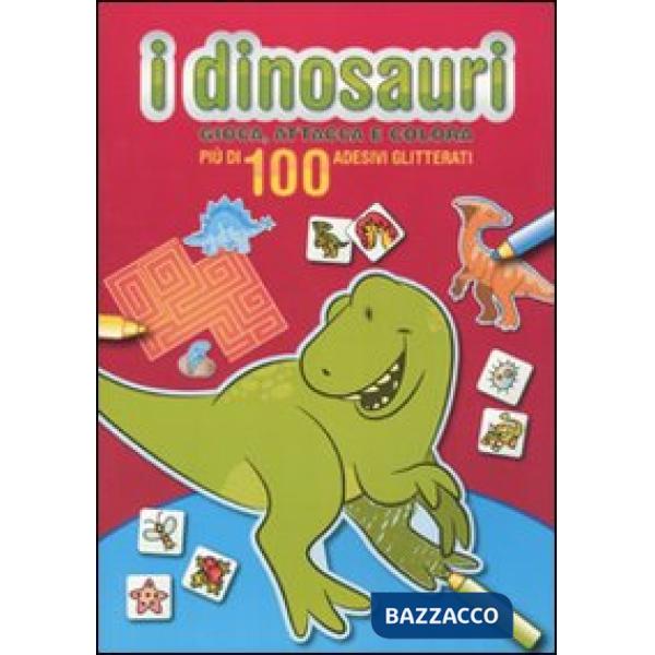 Dinosauri. Gioca, attacca e colora. Rosso. Con adesivi (I)