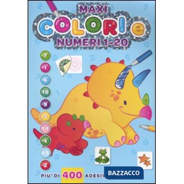 Maxi colori e numeri 1-20. Con adesivi. Ediz. illustrata