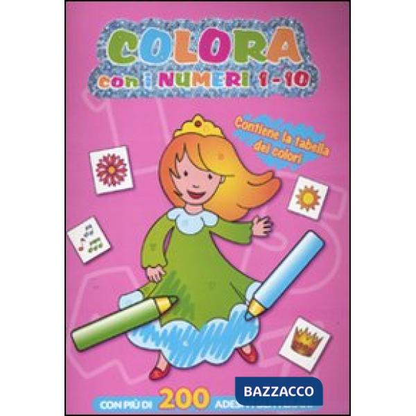 Colora con i numeri 1-10. Con adesivi. Ediz. illustrata