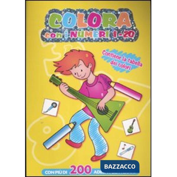 Colora con i numeri 1-20. Con adesivi. Ediz. illustrata
