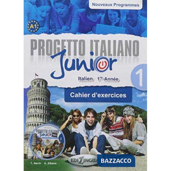 PROGETTO ITALIANO JUNIOR 1 POUR FRANCOPHONES CAHIER D'EXERCICES + DVD