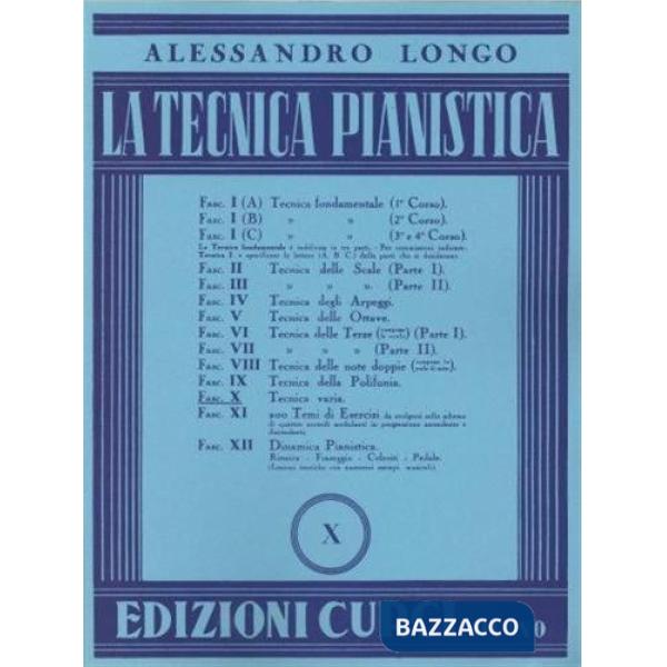 Tecnica pianistica. Metodo (La). Vol. 10