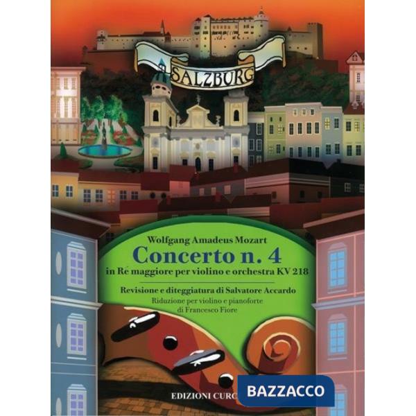 Concerto N. 4 in Re maggiore per violino e orchestra KV218. Spartito