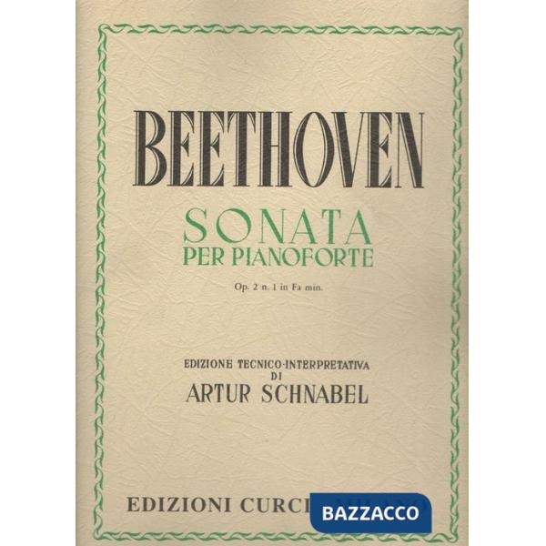 Sonata Op. 2, n. 1 in Fa minore. Per pianoforte. Spartito