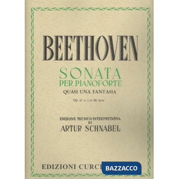 Sonata Op. 27, n. 1 in Mib. Per pianoforte. Spartito