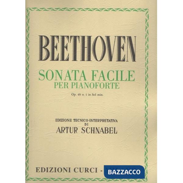 Sonata Op. 49, n. 1 in Sol minore. Per pianoforte. Spartito