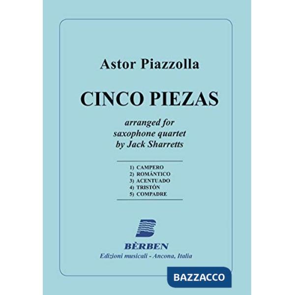 Cinco Piezas. Per quattro sassofoni. Spartito