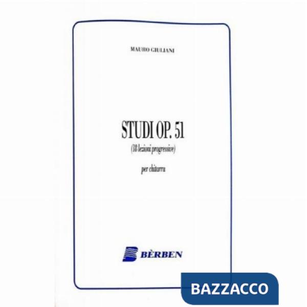 Studi Op. 51. 18 lezioni progressive. Per chitarra. Spartito