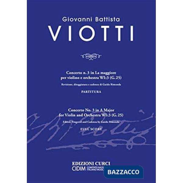 Concerto n. 3 in La maggiore. Partitura
