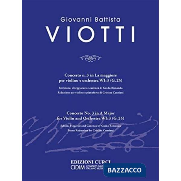 Concerto n. 3 in La maggiore per violino e orchestra WI:3 (G.25)