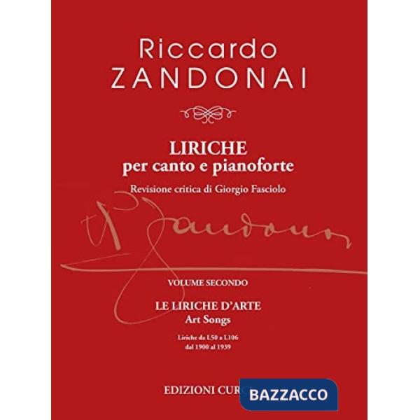 Liriche per canto e pianoforte. Le liriche d'arte-Art songs. Liriche da L50 a L106. Spartito