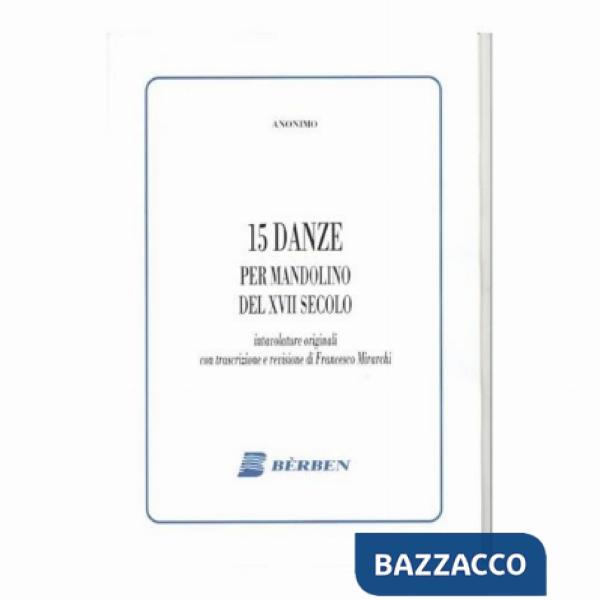15 danze per mandolino del XVII secolo. Partitura
