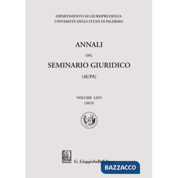 Annali del seminario giuridico dell'università di Palermo