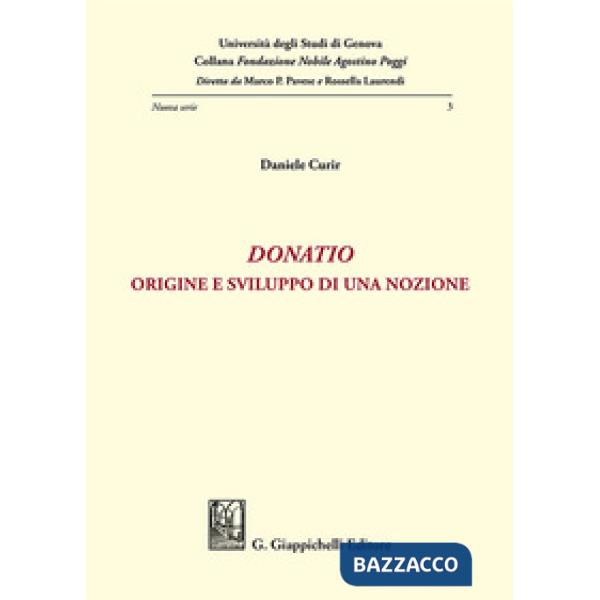 Donatio. Origine e sviluppo di una nozione