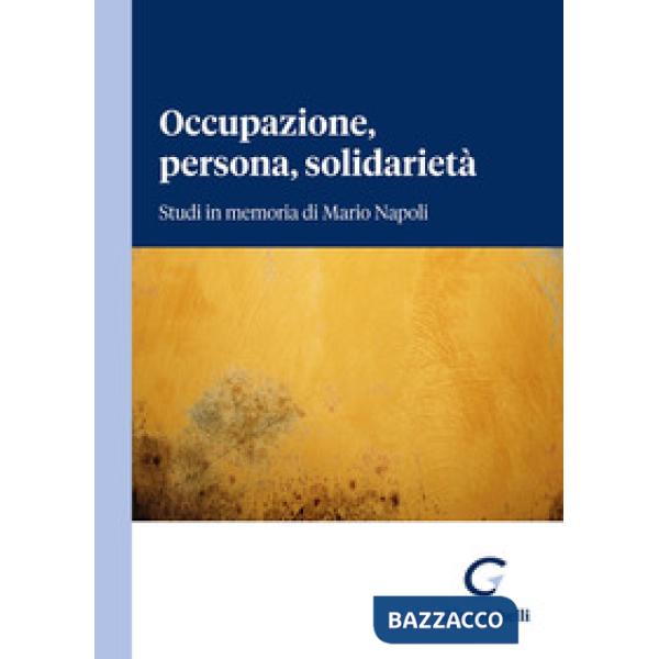 Occupazione, persona, solidarietà. Studi in memoria di Mario Napoli